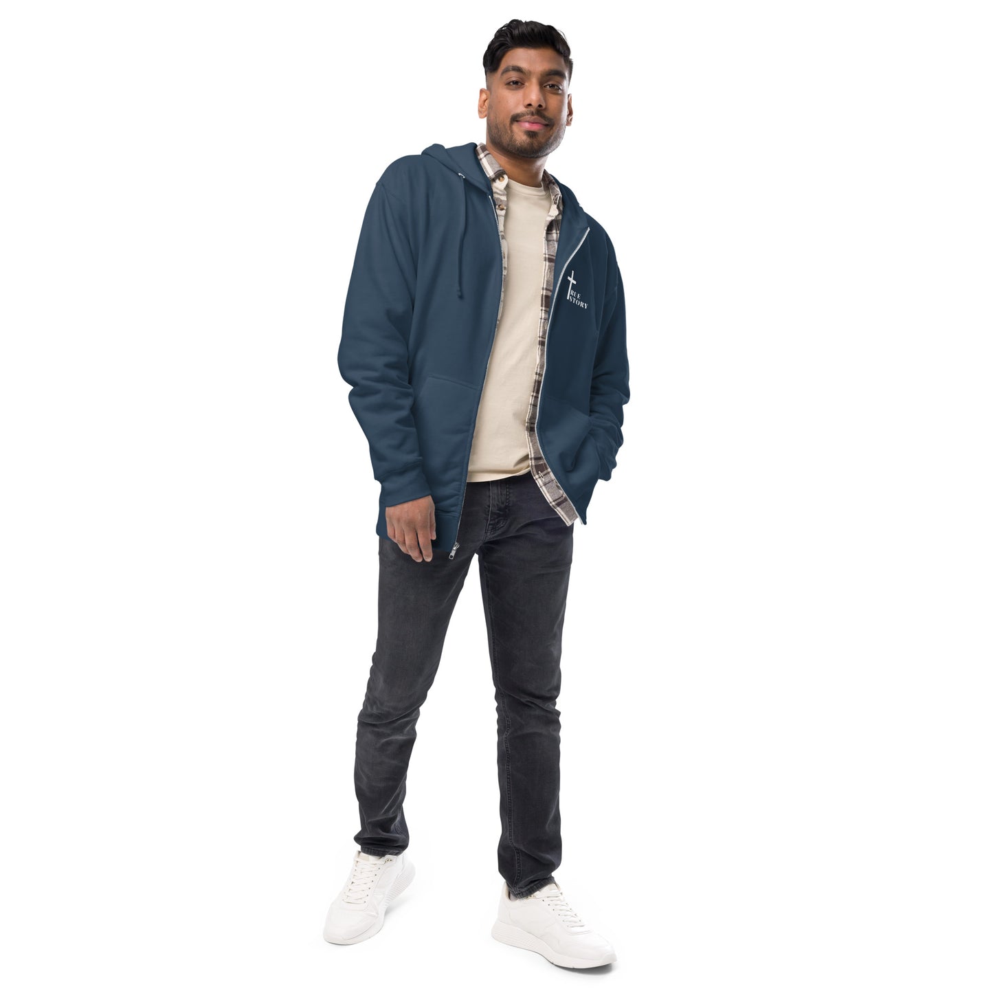 Cross "True Story" Unisex Fleece Zip Up Hoodie