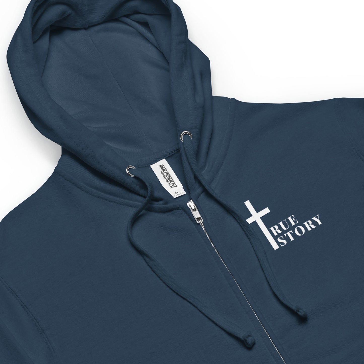 Cross "True Story" Unisex Fleece Zip Up Hoodie