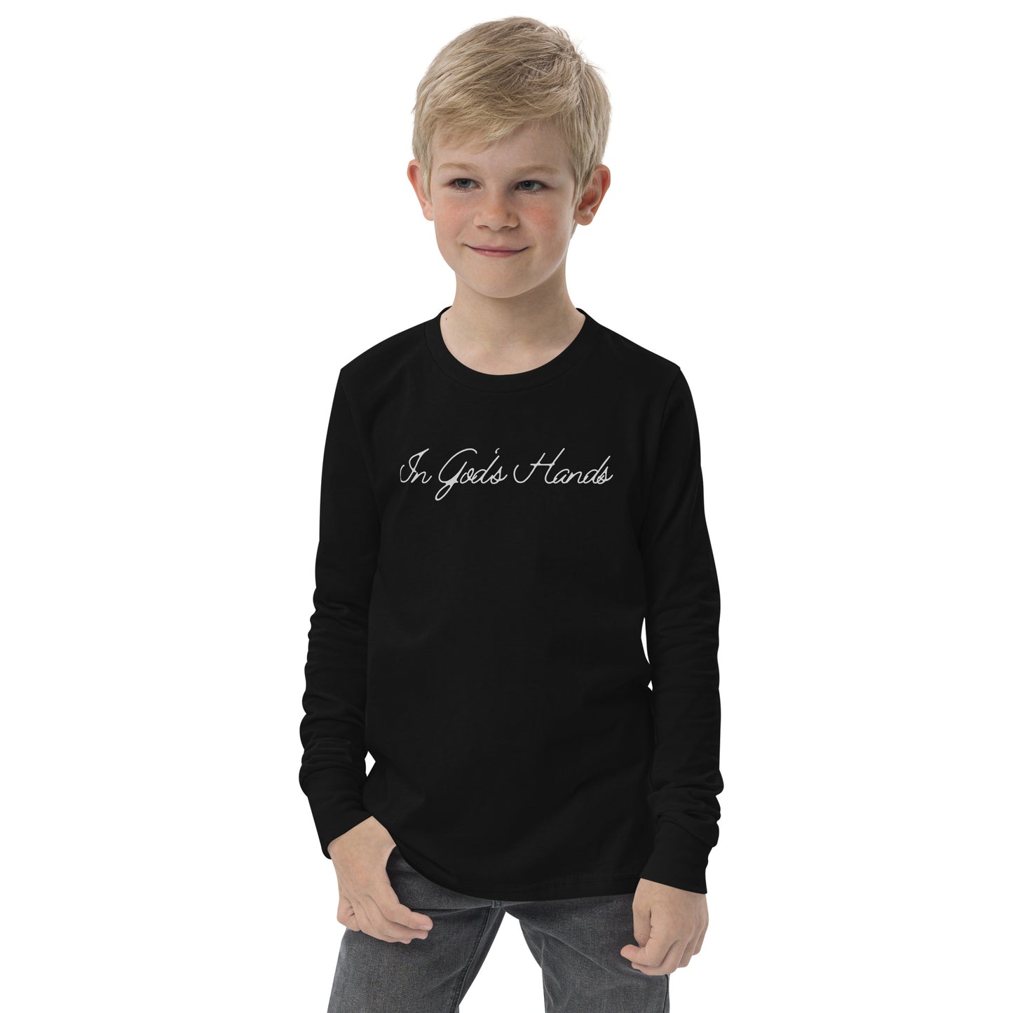 "In God's Hands" Youth Long Sleeve Tee