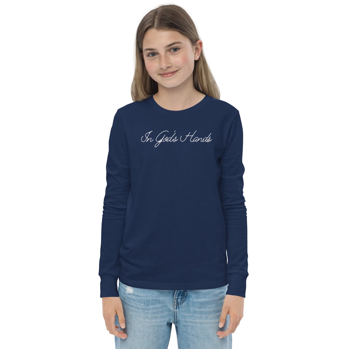"In God's Hands" Youth Long Sleeve Tee
