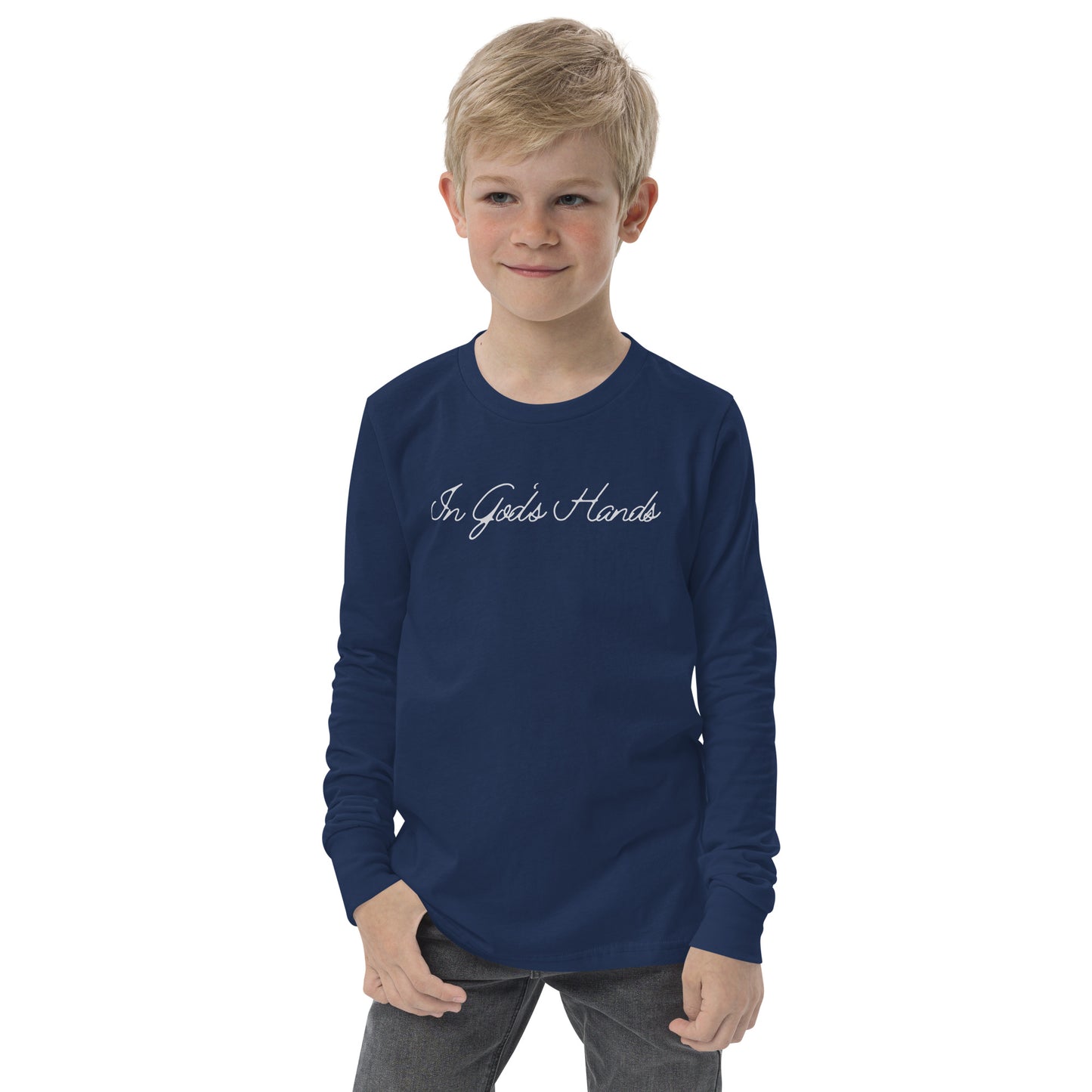 "In God's Hands" Youth Long Sleeve Tee