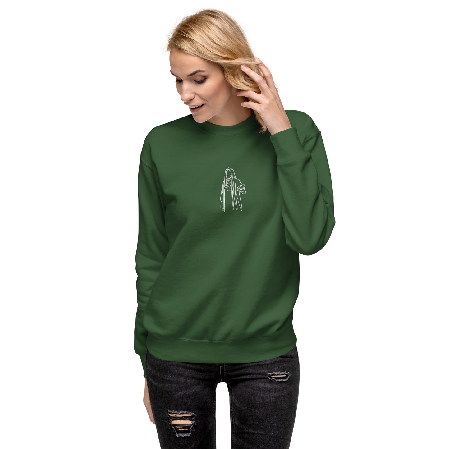 Embroidered Jesus and Cross Prodigal Unisex Premium Sweatshirt