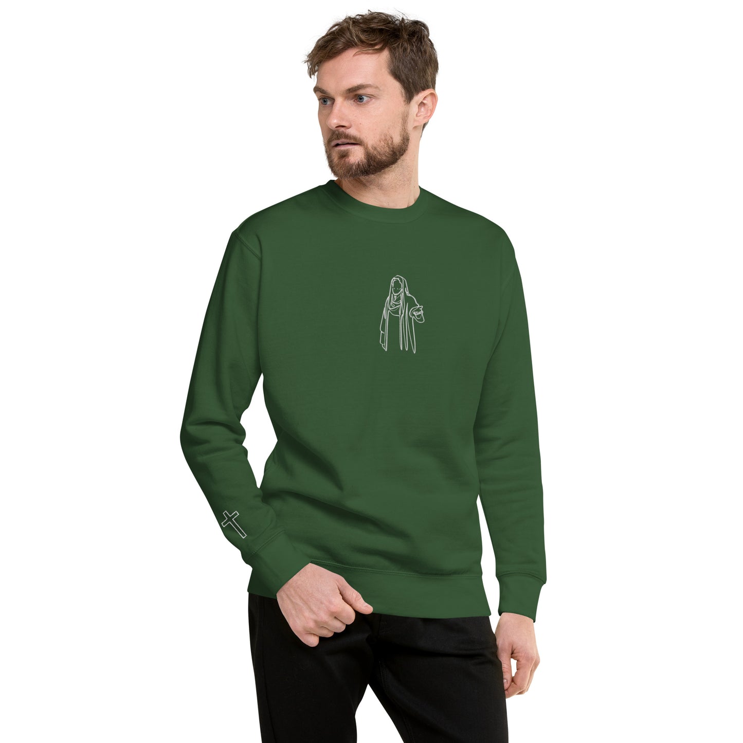 Embroidered Jesus and Cross Prodigal Unisex Premium Sweatshirt
