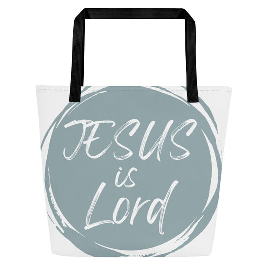 "Jesus is lord" Large Tote Bag With Pocket