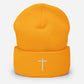 Embroidered Cross Cuffed Beanie