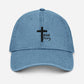 Embroidered Cross "True Story" Denim Hat