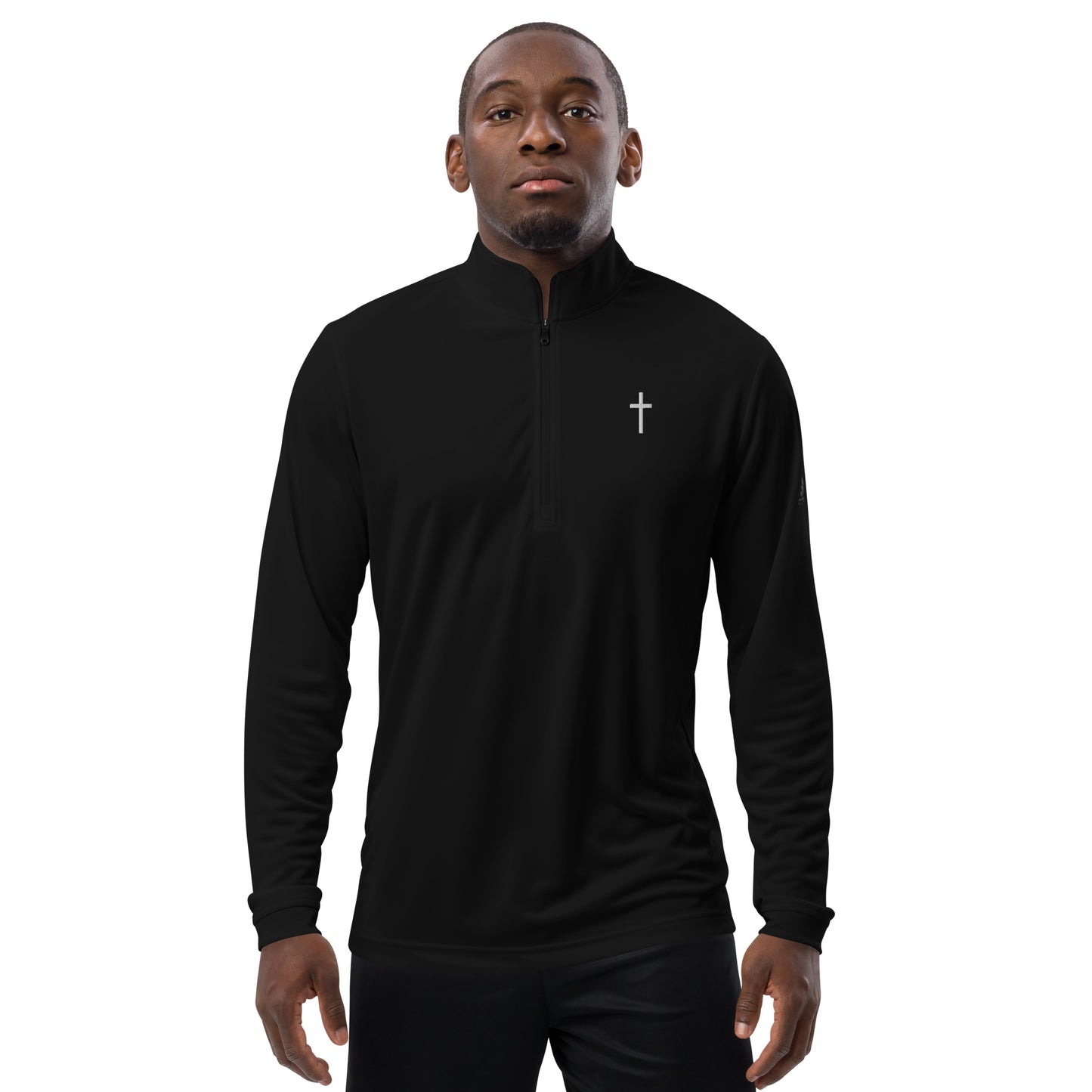 Embroidered Cross Adidas Quarter Zip Pullover