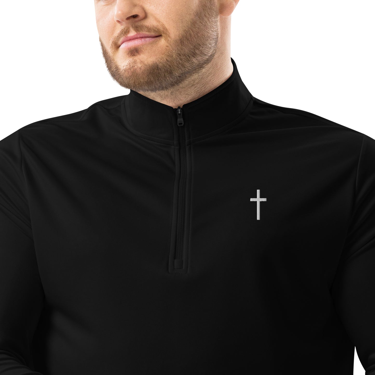 Embroidered Cross Adidas Quarter Zip Pullover