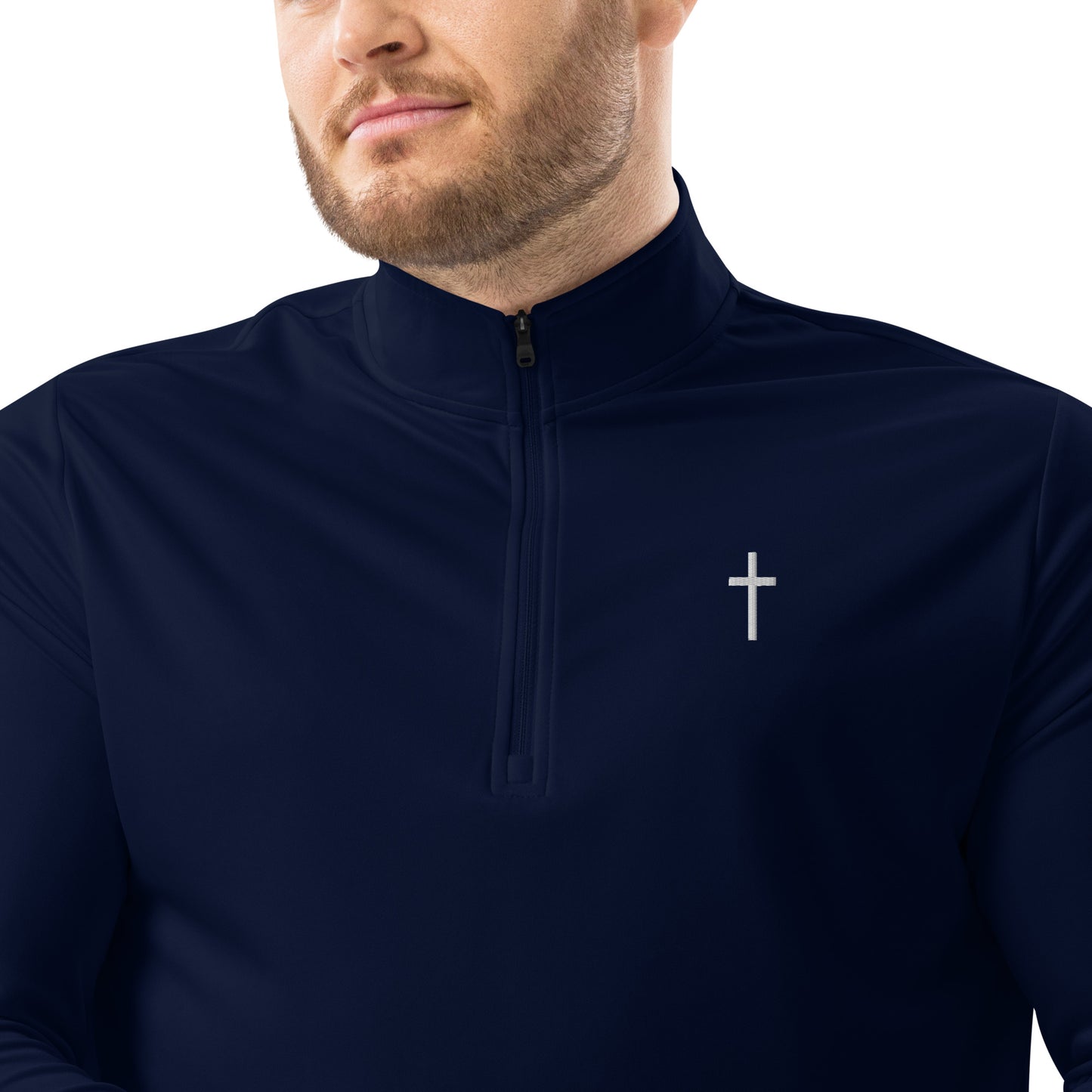 Embroidered Cross Adidas Quarter Zip Pullover