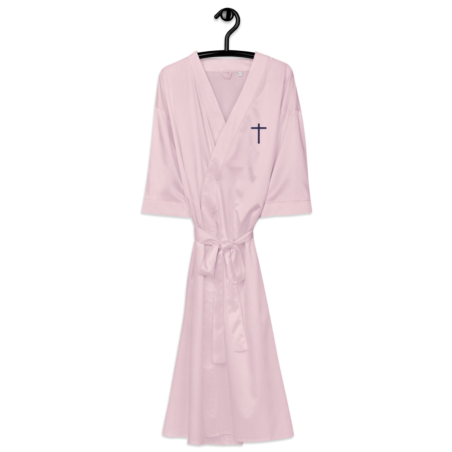Embroidered Cross Satin Robe