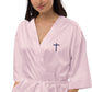 Embroidered Cross Satin Robe