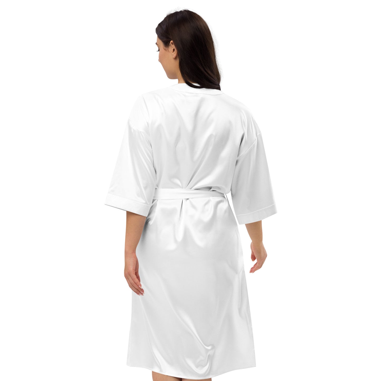 Embroidered Cross Satin Robe