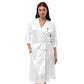 Embroidered Cross Satin Robe