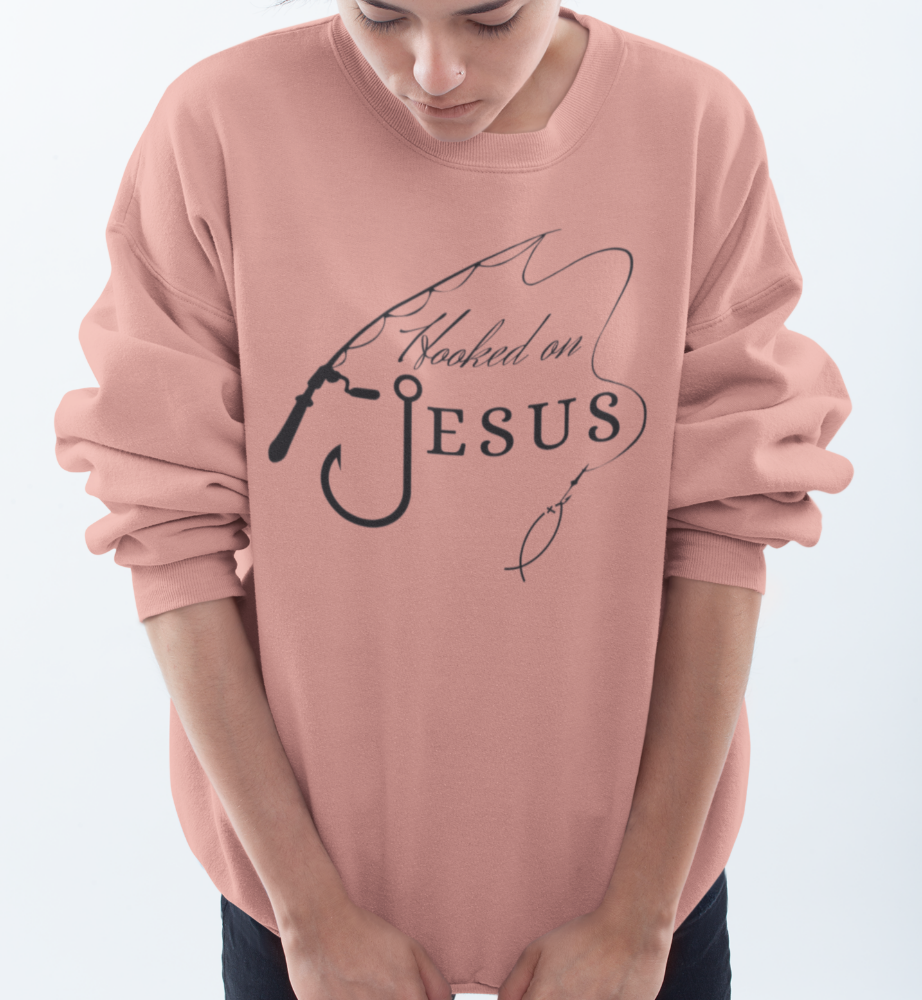 "Hooked on Jesus" Premium Unisex Sweatshirt