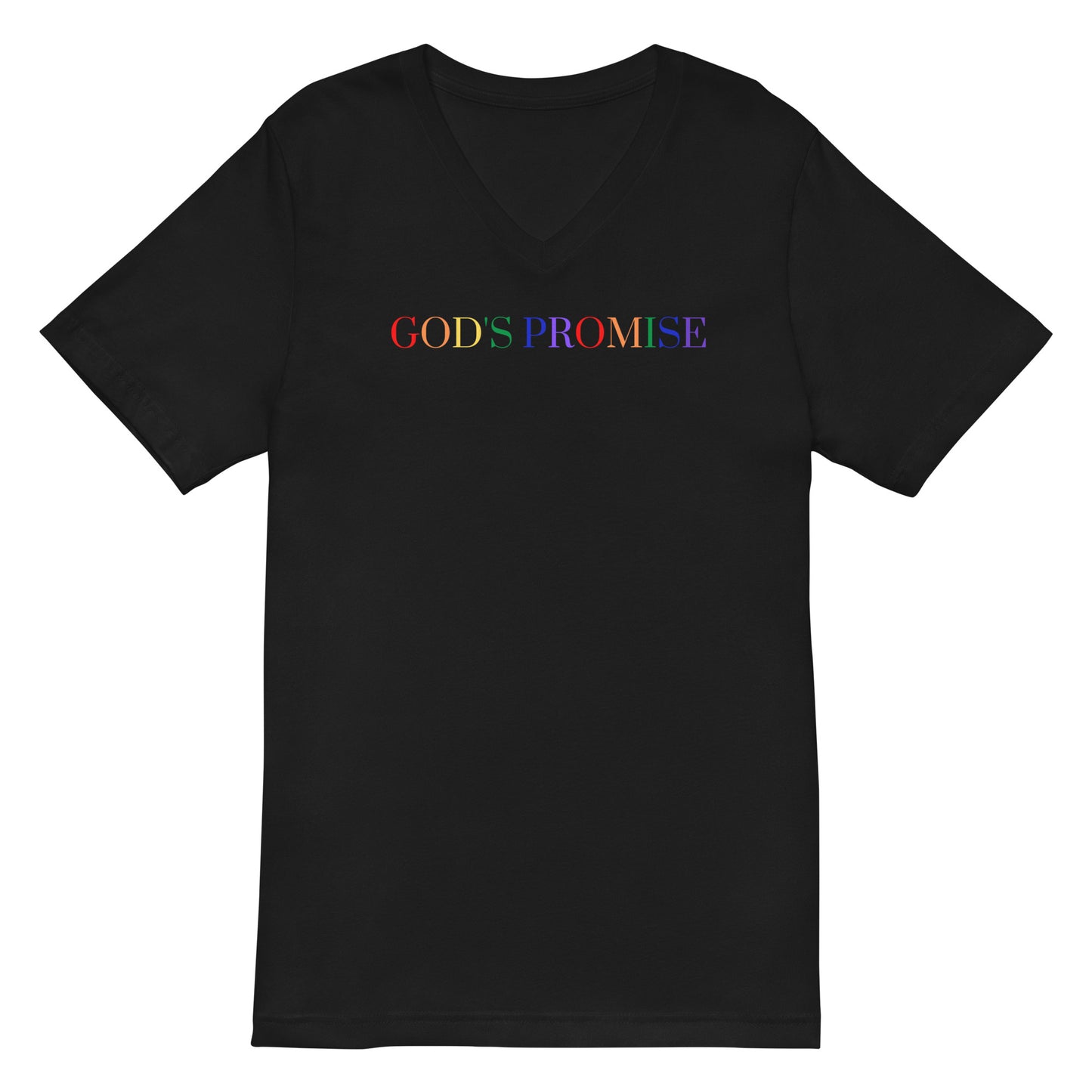 "God's Promise" Unisex Rainbow V-Neck T-Shirt
